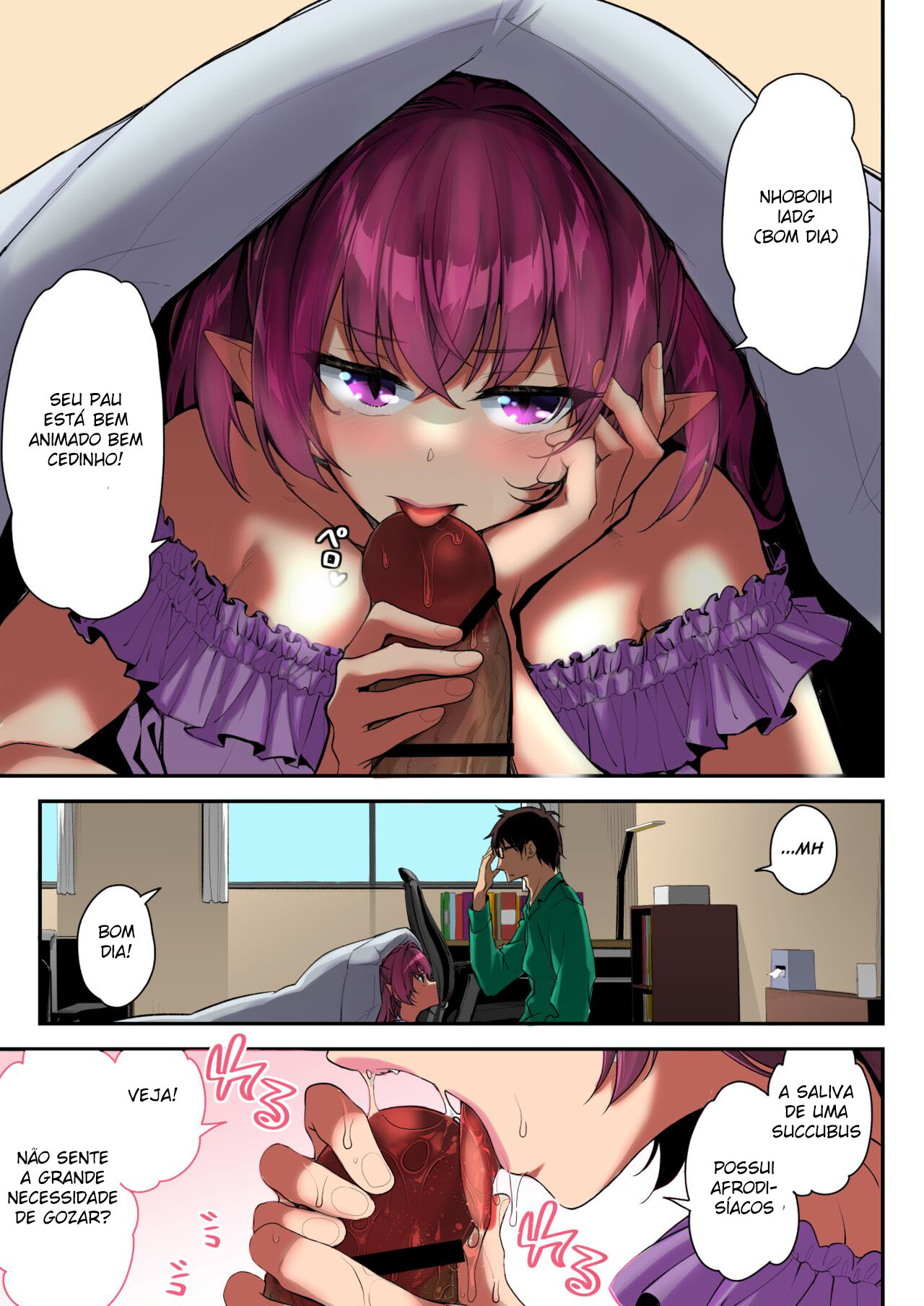 Esta pequena Succubus-chan quer seu esperma!